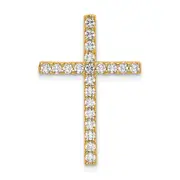 10k Yellow Gold 1/2 Ct. Lab Grown Diamond VS/SI+ G+ Cross Chain Slide Pendant