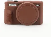 TYUANDOUER Case for Canon Powershot G7X Mark II Digital Camera, Soft Silicone G7X Mark II Camera Case Accessories, Protective Case Cover for G7XII G7X2 with Detachable Lens Cover - Dark Brown