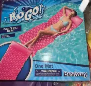Bestway-H2O Go! Float-n-Roll Air Mat 7' X 34" Pink Pool Float NIB