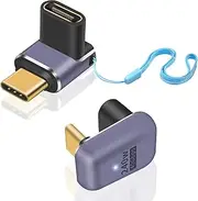 Duttek 240W USB C Angle Adapter, 90 Degree Adapter 40Gbp, 180 8K Video Extender Support 4 Cable for Thunderbort 4/3, Tablet and More Type Devices 2 Pack dark blue