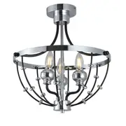 Rosa 3L CTC Ceiling Flush Lights Chrome Black | Marden Designer