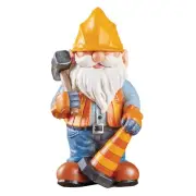Hand-Painted Construction Worker Gnome Decorative Statue