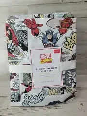 Pottery Barn Kids Marvel Heritage Glow in Dark Full Sheet Set