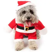 Christmas Santa Claus Pet Cat Dog Clothes Hat Costume Coat Decoration Xmas AU