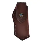 Leather 4'' Folding Knife Sheath Holder Belt Sheath Pocket Case for Trapper new