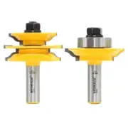 Ogee 2 Bit Glass Door Rail and Stile Router Bit Set - 1/2" Shank - Yonico 12234