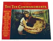 The Ten Commandments Lobby Card Nina Foch Fraser Heston 1956 Old Movie Photo