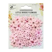 Little Birdie Sparkle Florettes Paper Flowers 80/Pkg-Pearl Pink SPRKLFL3-70145