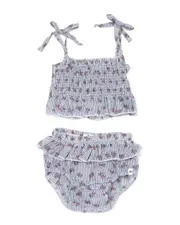 oh baby! Stripe with Roses Woven Sunsuit Set