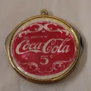 Vintage Red & White Coca-Cola Round Cigar Knife w/ Circlet Loop for Chain - NOS