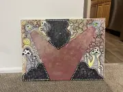 Trippy canvas panting for wall decorating hand painted 24x18