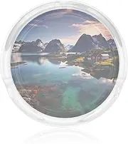 Glass Ashtray for Cigarettes Portable Decorative Modern Cigarette Ash Tray Norway Islands Round Cigar Ashtrays Holder Cute Cool Tabletop Ashtray for Office Home Indoor Outdoor