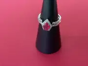 Bomb Party RBP6143 “I’m Better Now” Sapphire/Quartz on Rhodium Size 10 Ring NWT