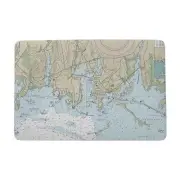 Betsy Drake 18 x 26 in. StoninKTon Harbor CT Nautical Map Door Mat