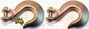 HTS0098 Pair Of 10 mm 3/8" Chain Clevis Slip Hook Hooks High Tensile G70 6000kg