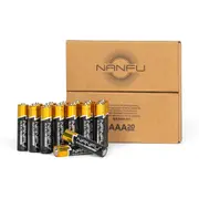 NANFU 1.5V AAA Alkaline Batteries (20 Count), Extra Long-Lasting Triple A Batteries with Leak-Proof Design, 10-Year Shelf Life for Home, Office, Household, Business, Non-Rechargeable