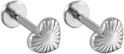 [Niaspi] 16G Heart Cartilage Flat Back Earrings Studs for Women G23 Titanium Internally Threaded Labret Monroe Lip Rings Conch Helix Stud Earring Medusa Piercing Jewelry 8mm
