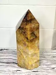 Large Golden Healer Quartz Crystal Prism / Tower