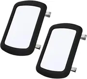 ELAYARD 2pcs Clip-on Visor Makeup Mirror - High Definition Glass Sun Visor Vanity Portable Cosmetic Mirror - for Car Truck Suv Auto Interior Accessories and Modification