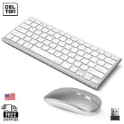 Delton N35 Mini Wireless Keyboard and Optical Mouse Combo - Silver/White