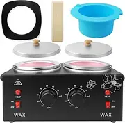 Adoture 1.2L Double Wax Warmer Machine Wax Pot for Hair Removal, Professional Electric Wax Heater with Adjustable Temperature Set for Women Men with 40PCS Wooden Wax Sticks and Two Silicone Bowls