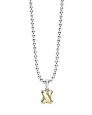 Lagos 18K Yellow Gold & Sterling Silver Embrace X Pendant Necklace, 16-18