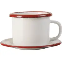 在飛比找HOTAI購優惠-【ibili】琺瑯濃縮咖啡杯碟組(紅80ml) | 琺瑯杯 