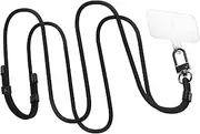 SPIGEN Universal Adjustable Cross Body Strap with ConTag Lanyard Tab for Universal Phone Case - Black