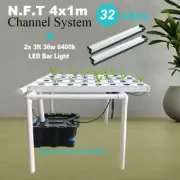 32 Cell Hydroponic 4x1m NFT Channel System 72W LED Bar Grow Light Metro Custom