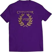 [Lupsty] Camp Jupiter T-Shirt - Greek Gods Percy Jackson Film Book Gift Presents Birthday Twin Needle Collar 3-4'' Neck 100% Ringspun Combed Cotton High Stitch Density, Purple, 9-11 Years