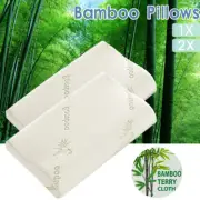 Memory Foam Contour Pillow Bed Neck Shoulder Support Bamboo Pattern Pillow Cover