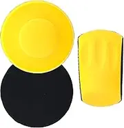Dura-Gold Pro Series 6" Round & Mouse-Shaped Hand Sanding Block Pads for Hook & Loop and PSA 6" DA Sanding Discs - PSA Sandpaper Conversion Adapter Pad - Automotive Sand Polish Woodworking Furniture