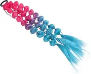 HONMEET Rainbow Ponytail Wig Scene Hair Extensions Bubble Braided Hair Extensions Hot Pink Hair Extensions Hair Elastics Hair Ties Festival Accessories High Temperature Wire