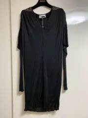Emilio Pucci Dress bijou Long Sleeve V-neck Women Size 38 Rayon Black