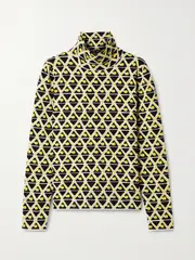 [Moncler Genius] Moncler Genius - + 3 Moncler Grenoble Ciclista Jacquard-knit Turleneck Top - Yellow - large large Yellow
