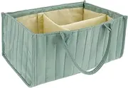 Baby Diaper Caddy Organizer - Modern, Functional, Minimalist Pink Storage Container - Portable Baby Shower Basket - Nursery Tote Storage Bin - Car Travel Home