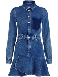 在飛比找Farfetch優惠-ruffled-hem denim dress