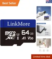 64GB Micro SDXC Card, A1, UHS-I, U3, V30, Class 10 Compatible, Read Speed Up ...