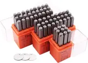 63 PCS 3 Mm (1/8") Uppercase & Lowercase Letters Metal Stamping Kit Wtih Number