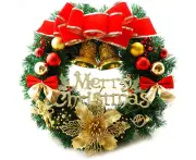 Christmas Wreath Door Wreath Outdoor Artificial Wreaths Christmas Decoration Christmas (Red)