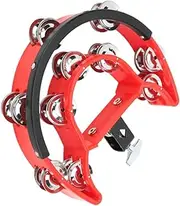 Oshhni Hi Hat Tambourine Hand Bell Rattle Instrument Multifunctional Music Rhythm Tambourine Percussion Accessories for Kids Adults