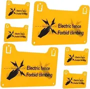 Kisangel 6 Electric Fence Warning Labels High Voltage Signs Plastic Weatherproof Rounded Corners Pre-drilled Wall Gate Post Mounting