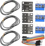 Lonely Binary 3-Pack DS18B20 Waterproof Temperature Sensors with Breakout Boards – 1M Stainless Steel Probe, Built-in Resistors for Arduino, ESP32, Raspberry Pi, HVAC, Brewing & Monitoring