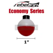 1" inch 25mm ROUND - RED & WHITE - Fishing Bobber Float - 10 to 1000 Count Packs