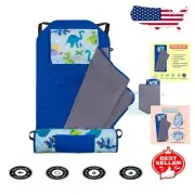 Cozy Kids Nap Mat with Pillow & Elastic Straps - Vibrant Dinosaur Land Design