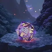 50mm Chonk D20 Dice Liquid Core Dice Polyhedral Dice 50mm D20 Dice (Liquid Core Aqua) (Liquid Core Lavender)