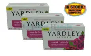 3 NEW Yardley London ROSE & RHUBARB Soap LIMITED EDITION 4.25oz W/ ESSENTIAL OIL
