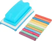 Parliky 12 Pcs Chalkboard Eraser 12 Colors Chalk Non-dust Water Soluble Eraser for Whiteboard Classroom Home