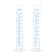 2 Pcs Measuring Cylinder,for DIY, Science Lab, (Clear White, 500ml)