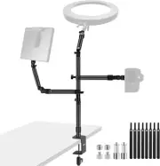 Overhead Camera Desk Mount Rig Stand with 2 Boom Arms for Photography Devices V